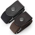 2 Pack Buckle Free Comfortable Elastic Belt for Wmen or Men, Buckle-less No Bulge No Hassle Invisible Belts