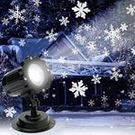 QYLPNB Christmas Snowflake Projector,Waterproof Led Snowfall Lights Outdoor,Patio Garden Decorative Lighting for Christmas Xmas Holiday Wedding Indoor Home Party Decoration Show