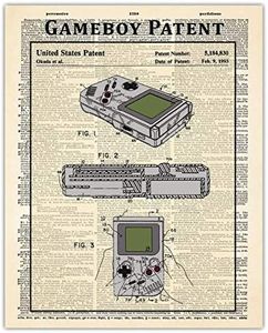 Vintage Nintendo Gameboy Frame Patent Print, Aesthetic Wall Posters and Unique Art Prints Picture for Bathroom, Home, Man Cave, Dorm, Office & Bar Wall Decor Poster | Unframed Posters 8x10"