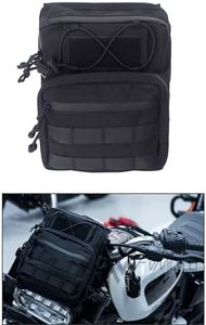 FVMOTO Universal Club Style Utility Molle Traveller Bar Handlebar T-Bar Bag Handle Bags, Fit For Harley Dyna Street Bob FXBB Softail Sportster, Tool Pouch Trunk Storage Bag, Black (DSCBB000-HD)