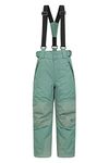 Mountain Warehouse Falcon Extreme Kids Ski Pants – Taped Seams, Waterproof Childrens Trousers, Snow Gaiters, Security Pockets – Ideal for Sports, Snowboarding Light Khaki Kids Size 7-8 Years