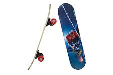 BABA FAB Portable Handheld Lightweight Skateboard 24" Light Flashing 4 Wheels Mini Cruiser Skateboard, Beginners Longboard Suitable for Kids, Age (5-9 Years) (Spider Man Print)