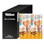 Webbox Tasty Sticks Cat Treats, Chicken and Liver - Kitten Friendly, Wheat and Grain Free, No Artificial Colours (25 x 6 Packs)