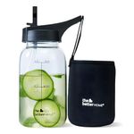 The Better Home Borosilicate Sipper Water Bottle 650ml | Cover Sleeve | Office Gym School | Leak Proof BPA Free | Anti Fragile Glass - 1 Pack