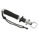 PATIKIL Fish Lip Gripper with Scale Max 66 LB Stainless Steel Fish Grip Grabber Holder with Strap for Fishing, Black