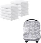 Yoofoss Luxury Washcloths Towel Set 10 Pack & Waterproof Crib Mattress Protector 2 Pack