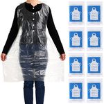 JULMELON Large Disposable Aprons 50 PCS 44 X 30 Clear Plastic Aprons Disposable Adults Painting Aprons Disposable Smocks for Adults Painting Cooking Picnic Party Etc