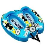 Watersports Inflatable Towable Booster Tube - Two Person Water Boating Float Tow Raft, Inflatable Pull Boats/Tubes/Towables w/ Dual Seats, PVC Bladder, Foam Pad, Nylon Handles - SereneLife SLTOWBL10