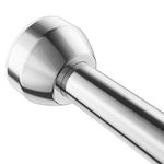 TEECK Shower Curtain Rod, 40-73 inch Adjustable Tension Spring, Shower Curtain Rod Tension, Premium Stainless Steel, Anti-Slip, No Drilling, No Rust, for Bathroom, Silver