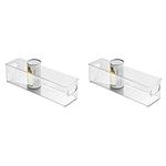 iDesign Fridge Organiser, Stackable Storage Container with Handles, Small BPA-free Clear Drawer Organizer for Kitchen, Fridge and Refrigerator, Practical Organization for Kitchen (Pack of 2)