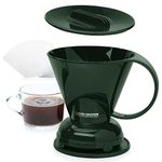 Clever Coffee Dripper and Filters, Large 18 oz| Barista's Choice| Safe BPA Free Plastic|Includes 100 Filters (Dark Green)