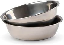 Bonza Two Piece Stainless Steel Dog Bowls Small, 12oz Pet Water and Food Bowls, Basic Metal Dog Bowl or Cat Bowls, Set of 2 Bowls