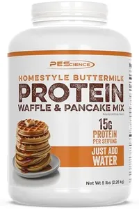 PEScience Protein Pancake & Waffle Mix, Homestyle Buttermilk, 15g High Protein Snacks, Whey and Casein Blend, 36 Servings, Just Add Water