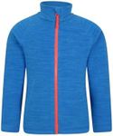 Mountain Warehouse Snowdonia Kids Fleece Jacket - Soft Touch Sweater, Lightweight, Quick Drying Pullover, Antipill Top - for Travelling & Outdoors Blue 9-10 Years