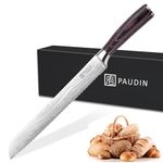 PAUDIN Bread Knife, 10 inch Serrated Kitchen Knife, German Stainless Steel Bread Knife for Homemade Bread, Cooking Knife for Efficient Slicing Sourdough Bread, Bagels, Cake