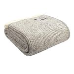 Tweedmill Textiles EXTRA LARGE 100 Percent Pure New Wool Waffle King Size Blanket Throw (Silver Grey & Cream), 140 x 240 cms