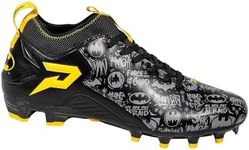 Phenom Elite Batman Football Cleats – Quantum Speed | Black Dark Knight Edition | Lightweight Speed Performance Cleats for Men’s & Kids (US Footwear Size System, Adult, Men, Numeric, Medium, 4)