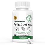 Plantonin New Zealand - Nootropics Brain Supplements, Choline Bacopa, Antioxidant Focus Supplements with Rich Brain Vitamins - 1250mg Serving - Advanced Memory Formula - 60 Vegan Capsules