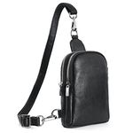 befen Fanny Pack Crossbody Bags for Women, Small Sling Bag Cross Body Cell Phone Purse Wallet Genuine Leather Chest Bag fit Ladies, Teen Girls or Students