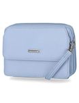 Mundi On The Move RFID Leather Crossbody Wallet For Women With Phone Pocket, Chambray, One Size