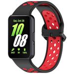 Gheper Stitching Color Watchband Compatible with Samsung Galaxy Fit3[2024] SM-R390 Soft Silicone Breathable Sport Wristband Replacement Bracelet Quick Release Strap