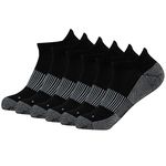 FOOTPLUS Unisex Circulation Arch Support Plantar Fasciitis Ankle Compression Copper Golf/Running/Hiking Socks, 6 Pairs- Black, Small-Medium