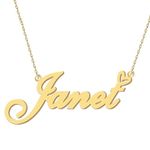 Personalized Name Necklace Engraved Any Name Gold Plated Women's Jewelry Gift for Janet