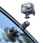 SEASKY S1 Powerful Car Suction Cup Camera Mount Cell Phone Holder for Gopro Hero 12/11/10/9/8 Black DJI OSMO Action 4/3/2 Insta360 X4 X3, X2 ONE RS Accessories Aluminum Alloy Metal