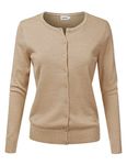 NINEXIS Women's Long Sleeve Button Down Soft Knit Cardigan Sweater - Brown -