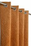 Kiara Creations 2 Piece Velvet Emboss Damas Room Darkening Curtains for Door 7 Feet, Beige