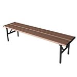 GL GLOBAL LIFE Collapsible Portable Folding Benches Seat for Outside Seating Soccer Sports Team Camping Foldable Bench Iron Tubes,Brown-59.25"