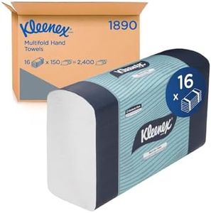 KLEENEX® Multifold Hand Towels (1890), Folded Paper Towels, 16 Packs / Case, 150 Hand Towels / Pack (2,400 Towels)