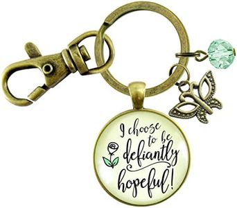 Inspirational Keychain I Choose Defiantly Hopeful Survivor Quote