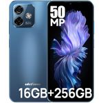 Ulefone Mobile Phones Android 13, Note 16 Pro 16GB+256GB/256GB Extension 50MP Camera Octa Core Smart Phones Unlocked 6.52” HD+ 4400mAh 4G Dual SIM Fingerprint Face ID OTG, UK Version - Blue