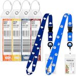 Luggage Tags & Lanyard Bundle - Disney Cruise Lines - Tag Holders [4 Pack] & Cruise Lanyards [2 Pack] Large Tag Holders for Cruise Ship eTags 2024 & 2025 - Clear & Waterproof (Royal & Navy Blue)