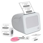 vretti Label Maker Machine with 1 Roll Tape, Bluetooth Label Printer, Thermal Labeler Sticker Printing Size 25-58mm Compatible with iOS & Android for Retail, Office, Supermarket