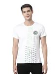 Buzz Standard Men Round Neck, 100% Pure Super Soft Rich Cotton, Regular Fit, Half Sleeve, Casual Printed T-Shirt (BZPR02_White M)