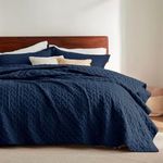 Bedsure Quilt Set Navy Twin Size (6