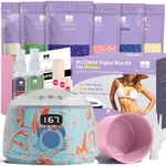 BLITZWAX Women Hair Removal Waxing Kit Hard Wax Warmer Kit for Beginners Waxing at Home, Self Wax Machine Kit for All Skin Types/Face/Body/Brazilian/Bikini - Effective on Coarse/Fine Hair(Pool Swirl)