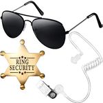 Ring Bearer Gifts Ring Security Wedding Sun Glasses,Ring Security Badge and FBI EarPiece Cosplay for Ring Bearer Proposal Pillows Set