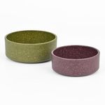 Eha Earth-Friendly Pet Bowls for Dogs and Cats | Dog Bowl Set | 650 ml and 350 ml | Pet Bowl Made with Rice Husk and Bamboo Fibers | Dog Food Bowl | Anti-Skid | Set of 2 | Yellogreen-Purple