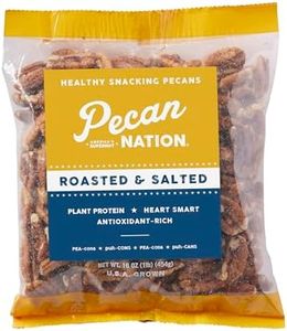 Pecan Nation Roasted & Salted Pecan Halves 16 oz., Natural, No preservatives, Antioxidant-Rich, Low Carb, Dry Roasted, Healthy Snacking Pecans for Adults and Kids