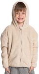 Mad Dog Boys Fleece Sherpa Jacket, Cozy Soft Zip Winter Hoodie Sweatshirt for Kids & Toddlers Age 2-11 Y, 2-3 Y, Off-White