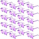 20Pcs Star Shaped Sunglasses, Transparent Colorful Pentagram Glasses Star Sunglasses for Women Party Favor (PURPLE)