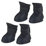 4Pcs Pet Dog Rain Shoes Silicone Waterproof Anti-Slip Protective Rain Shoes for Dog Small Animal (L Black)