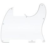 Musiclily 8 Hole Tele Pickguard Blank for Fender USA/Mexican Telecaster Esquire Guitar, 3Ply White