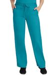 Healing Hands Scrub Pants for Women 2 Pocket Elastic Back Drawstring Pant Purple Label 9095 Taylor, Teal, X-L Tall