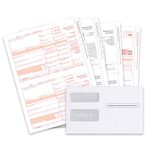 1099 Misc Forms 2020 4 Part Tax Forms Kit, 50 Vendor Kit Of Laser Forms, Compatible With Quickbooks And Accounting Software, 50 Self Envelopes Included