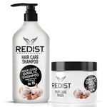 Redist Garlic Hair Shampoo 1000ml | Garlic Hair Mask 500ml | Prevents Hair Loss, Strengthens and Nourishes Hair | For Fragile Dry Damaged Hair | Natural Ingredients