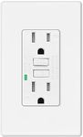 GFCI Outlet 15 Amp,GreenCycle 1 Pack GFCI Plug with LED Indicator,Safe Weather Resistant Outlet Receptacle Indoor or Outdoor Use,Wall Plates and Screws Included, ETL Listed,White